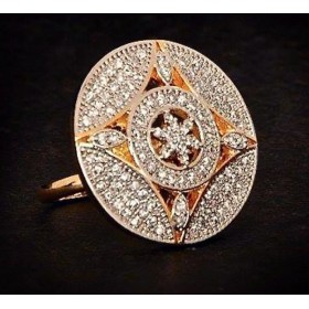 Geometric Diamond Cocktail Ring 